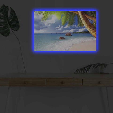 Tablou decorativ cu lumina LED, 4570DHDACT-027, Dimensiune: 45 x 70 cm, Multicolor