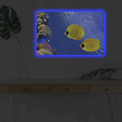 Tablou decorativ cu lumina LED, 4570DHDACT-075, Dimensiune: 45 x 70 cm, Multicolor