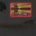 Tablou decorativ cu lumina LED, 4570DHDACT-114, Dimensiune: 45 x 70 cm, Multicolor