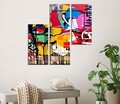 Tablou decorativ (3 Pieces), MXA01, Lemn (Grosime: 2 cm, Multicolor