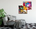Tablou decorativ (3 Pieces), MXA01, Lemn (Grosime: 2 cm, Multicolor