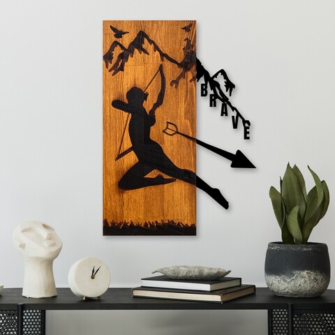 Decoratiune de perete, Brave, Lățime: 41,5 cm Înălțime: 58 cm Adâncime: 3 cm, Nuc / Negru
