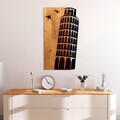 Decoratiune de perete, Pisa Tower, Lățime: 32 cm, Nuc / Negru