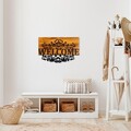 Decoratiune de perete, Welcome, Lățime: 58 cm Înălțime: 36 cm Adâncime: 3 cm, Nuc / Negru