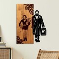 Decoratiune de perete, Leon The Professional, Lățime: 44 cm, Nuc / Negru