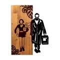 Decoratiune de perete, Leon The Professional, Lățime: 44 cm, Nuc / Negru