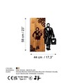 Decoratiune de perete, Leon The Professional, Lățime: 44 cm, Nuc / Negru