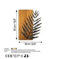 Decoratiune de perete, Leaf 3-1, Lățime: 58 cm Înălțime: 50 cm Adâncime: 3 cm, Multicolor