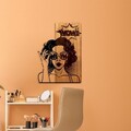 Decoratiune de perete, Wow, Lățime: 42 cm, Nuc / Negru