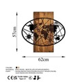 Decoratiune de perete, World Map 4-M, Dimensiuni: 57 x 62 cm, Nuc / Negru