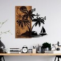 Decoratiune de perete, Holiday İsland, Dimensiune: 57 x 58 cm, Nuc / Negru
