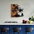 Decoratiune de perete, Holiday İsland, Dimensiune: 57 x 58 cm, Nuc / Negru