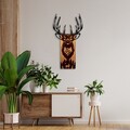 Decoratiune de perete, Deer in Mountain, Lățime: 48 cm, Nuc / Negru