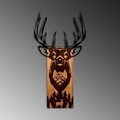 Decoratiune de perete, Deer in Mountain, Lățime: 48 cm, Nuc / Negru