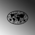 Decoratiune de perete, World Map 8-M v2, Dimensiune: 50 x 77 cm, Negru