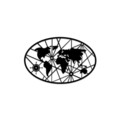 Decoratiune de perete, World Map 8-M v2, Dimensiune: 50 x 77 cm, Negru