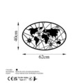 Decoratiune de perete, World Map 8-M v2, Dimensiune: 50 x 77 cm, Negru