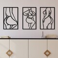 Decoratiune de perete, Body Positive Line, Dimensiune: 47 x 70 cm (2 bucăți), Negru