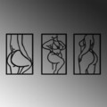 Decoratiune de perete, Body Positive Line, Dimensiune: 47 x 70 cm (2 bucăți), Negru