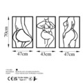 Decoratiune de perete, Body Positive Line, Dimensiune: 47 x 70 cm (2 bucăți), Negru