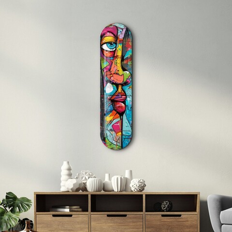Tablou decorativ, Face Abstract, Dimensiune: 20 x 80 cm, Multicolor