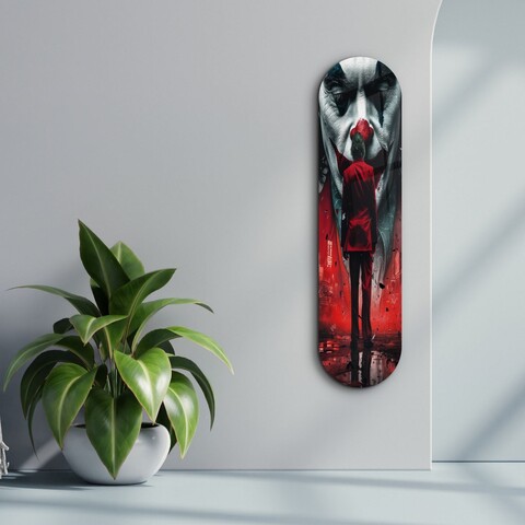 Tablou decorativ, Joker in Red Suits Fan Art, Dimensiune: 20 x 80 cm, Multicolor