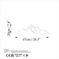 Decoratiune de perete, Mountain, Dimensiuni: 67 x 20 cm, Alb