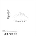 Decoratiune de perete, Mountain, Dimensiune: 52 x 20 cm, Alb