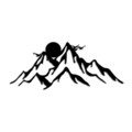 Decoratiune de perete, Full Mount And Mountain, Dimensiune: 50 x 21 cm, Negru