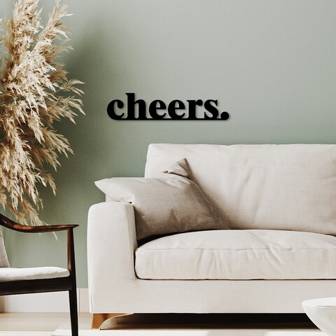 Decoratiune de perete, Cheers, Dimensiune: 70 x 16 cm, Negru