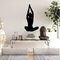 Decoratiune de perete, Yoga 6, Dimensiuni: 31 x 60 cm, Negru