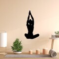 Decoratiune de perete, Yoga 6, Dimensiuni: 31 x 60 cm, Negru