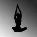 Decoratiune de perete, Yoga 6, Dimensiuni: 31 x 60 cm, Negru