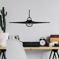 Decoratiune de perete, F-16 Jet Fighter, Dimensiune: 60 x 25 cm , Negru