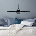 Decoratiune de perete, F-16 Jet Fighter, Dimensiune: 60 x 25 cm , Negru