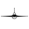 Decoratiune de perete, F-16 Jet Fighter, Dimensiune: 60 x 25 cm , Negru