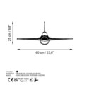 Decoratiune de perete, F-16 Jet Fighter, Dimensiune: 60 x 25 cm , Negru