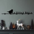 Decoratiune de perete, Vita E Bella 4, Dimensiuni: 86 x 15 cm, Negru