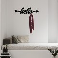 Cuier de perete, Hello, Lățime: 68 cm Înălțime: 22 cm Adâncime: 2 cm, Negru