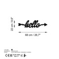 Cuier de perete, Hello, Lățime: 68 cm Înălțime: 22 cm Adâncime: 2 cm, Negru