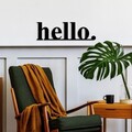 Decoratiune de perete, Hello, 70 x 21 cm, Negru