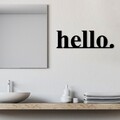 Decoratiune de perete, Hello, 70 x 21 cm, Negru