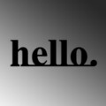 Decoratiune de perete, Hello, 70 x 21 cm, Negru