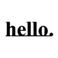 Decoratiune de perete, Hello, 70 x 21 cm, Negru
