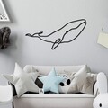Decoratiune de perete, Whale, Dimensiune: 70 x 34 cm, Negru