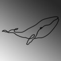 Decoratiune de perete, Whale, Dimensiune: 70 x 34 cm, Negru