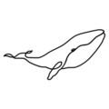 Decoratiune de perete, Whale, Dimensiune: 70 x 34 cm, Negru