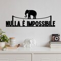 Decoratiune de perete, Nulla E Impossible 1, Dimensiune: 60 x 20 cm, Negru