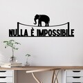 Decoratiune de perete, Nulla E Impossible 1, Dimensiune: 60 x 20 cm, Negru