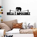 Decoratiune de perete, Nulla E Impossible 1, Dimensiune: 60 x 20 cm, Negru